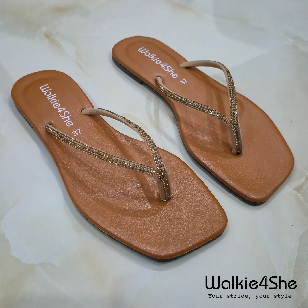 W4S-F-1152 Flat Sandal - Brown