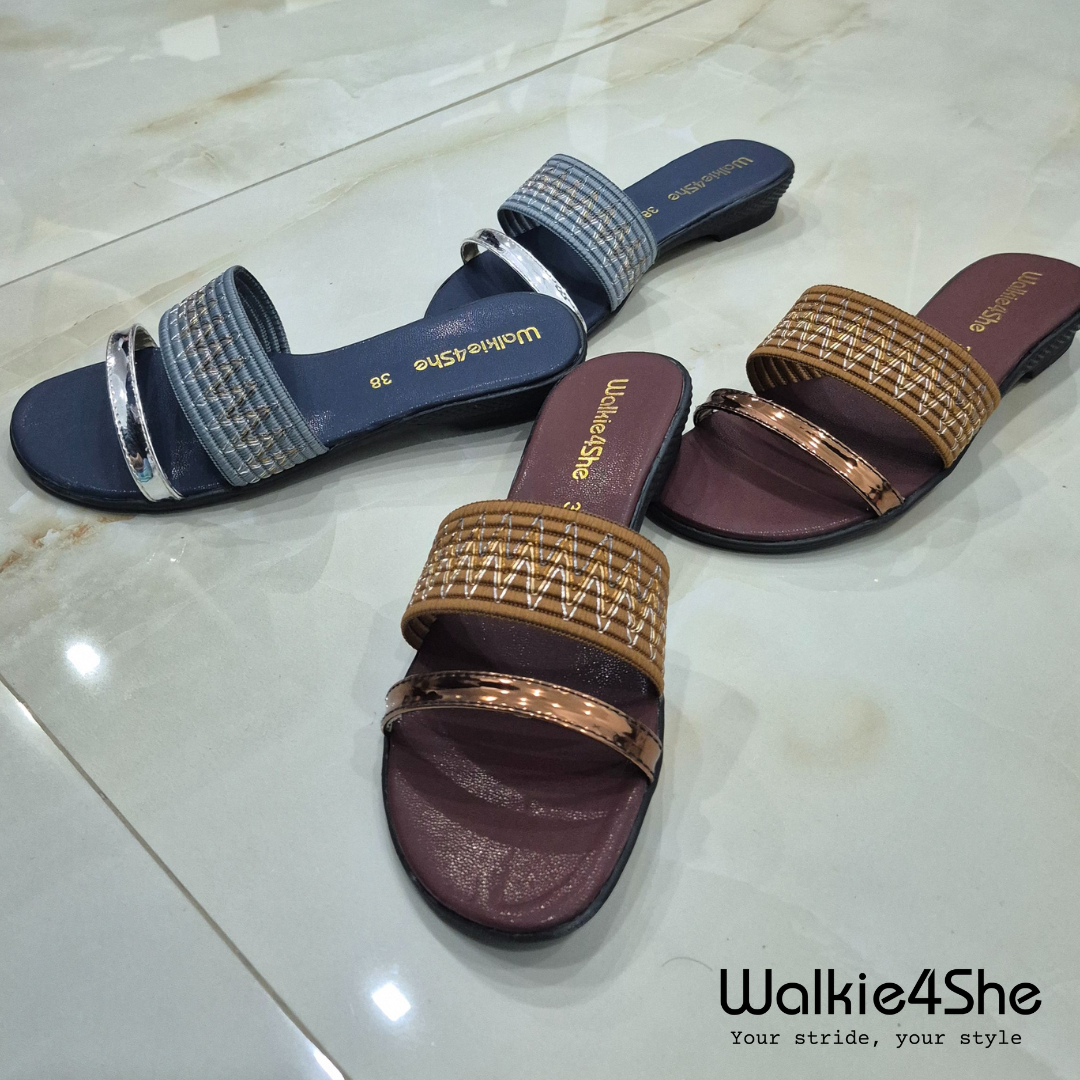 W4S-F-1162 Minimalist Wedge Sandal - Brown, Tan, Bronze