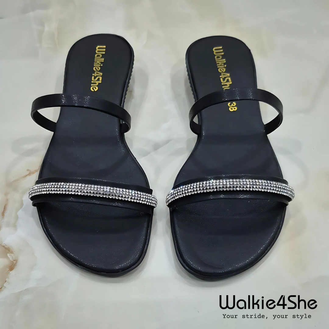 W4S-F-1191 Minimalist Wedge Sandal - Black