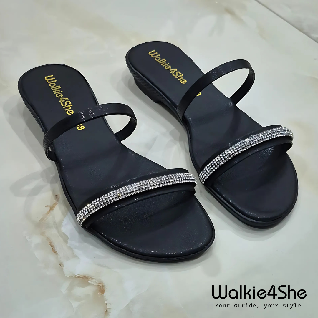 W4S-F-1191 Minimalist Wedge Sandal - Black