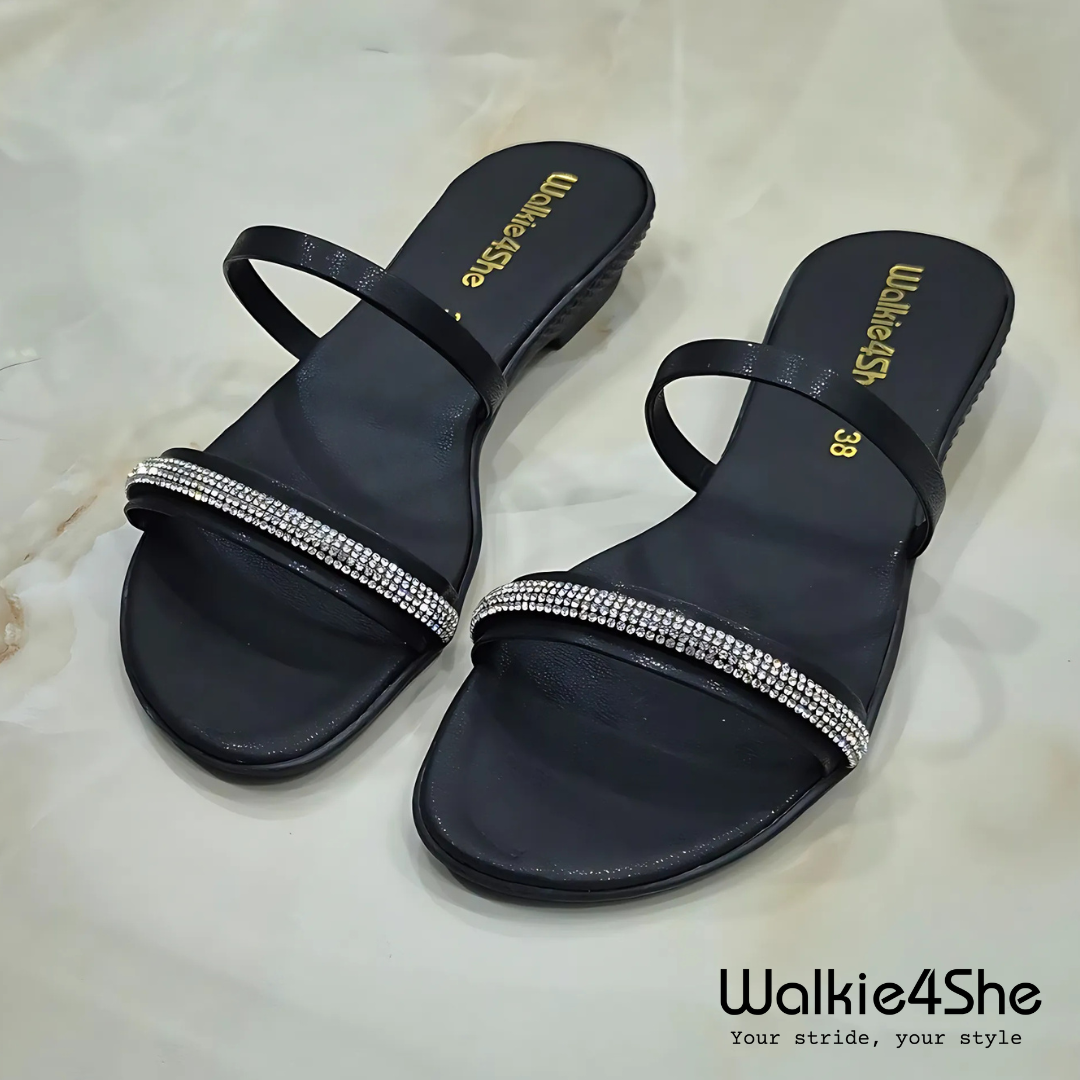 W4S-F-1191 Minimalist Wedge Sandal - Black