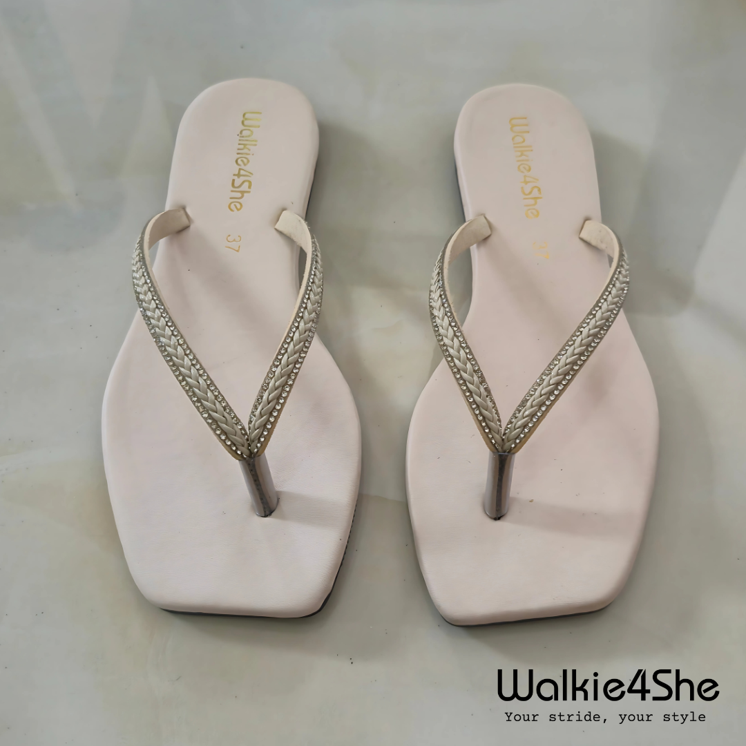 W4S-F-1312 Flat Sandal - White