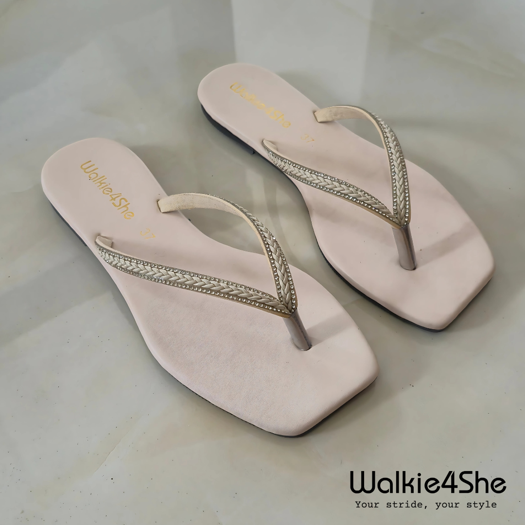 W4S-F-1312 Flat Sandal - White