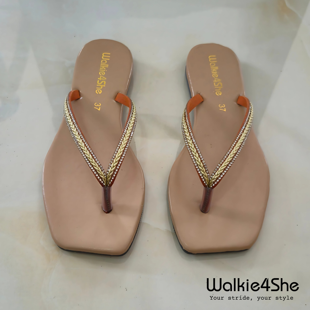 W4S-F-1313 Flat Sandal - Beige