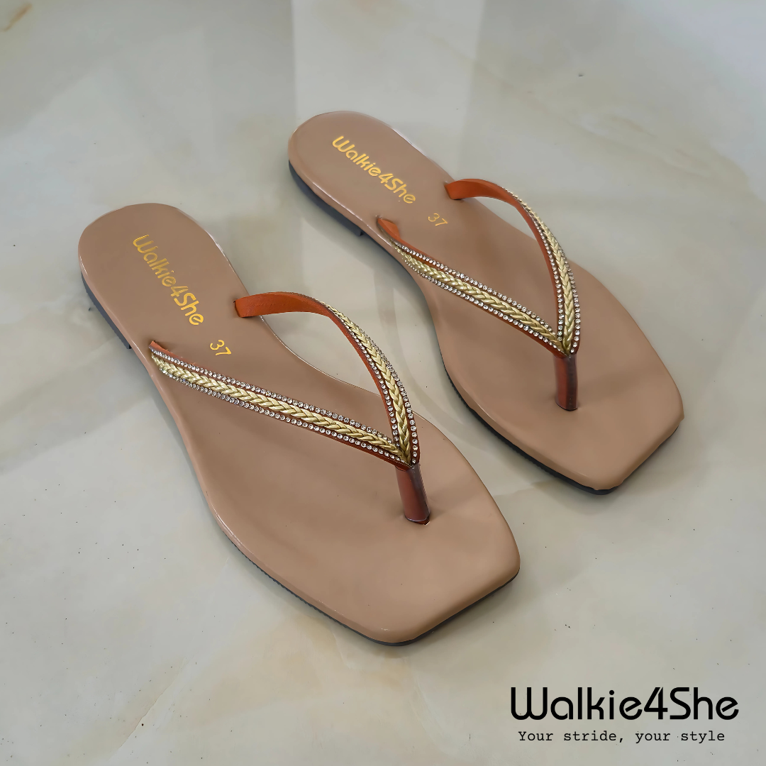 W4S-F-1313 Flat Sandal - Beige