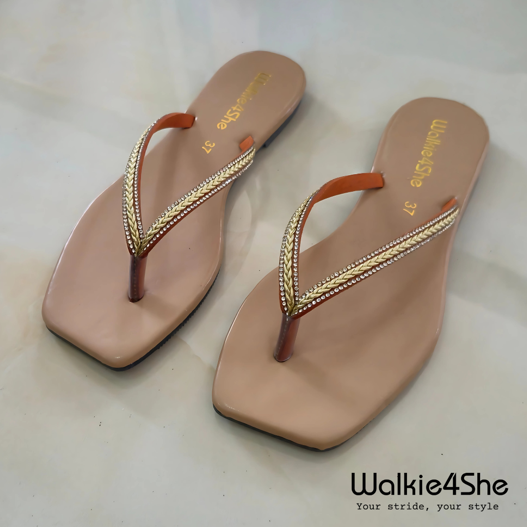 W4S-F-1313 Flat Sandal - Beige