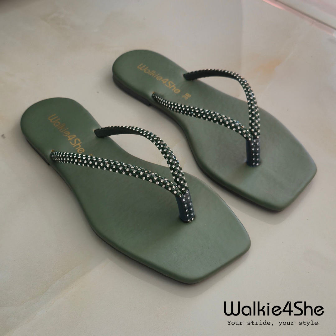 W4S-F-1315 Flat Sandal - Sage Green