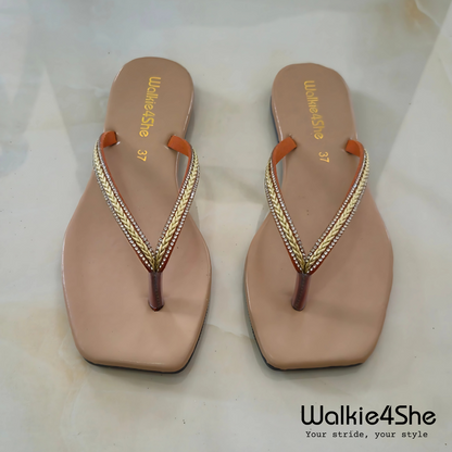 W4S-F-1313 Flat Sandal - Beige