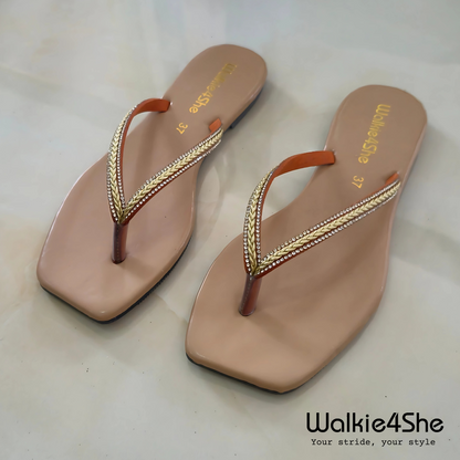W4S-F-1313 Flat Sandal - Beige
