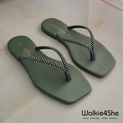 W4S-F-1315 Flat Sandal - Sage Green